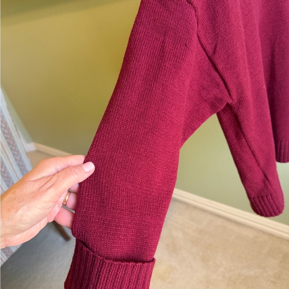 LOFT Deep Burgundy V-Neck Sweater NWOT - Picture 6 of 12